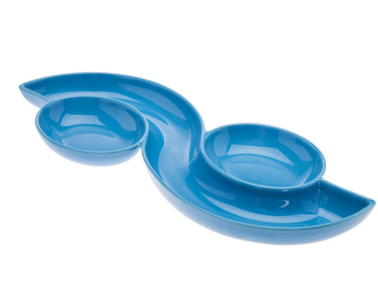 Ceramic Hummus Server Blue