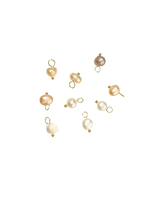 * Gold Natural Freshwater Pearl Charm