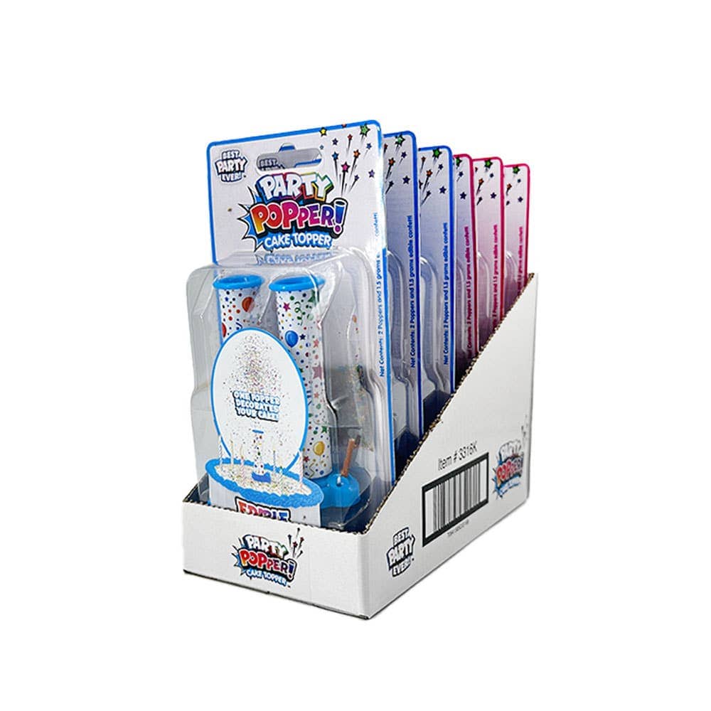 Party Popper! Cake Topper Shelf Ready Pull-Tab Display
