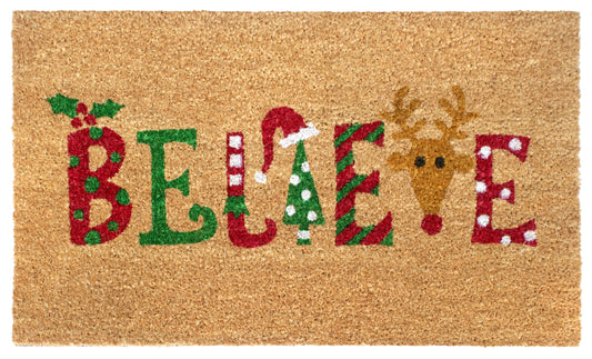 RugSmith Multi Machine Tufted Believe Doormat, 18" x 30"
