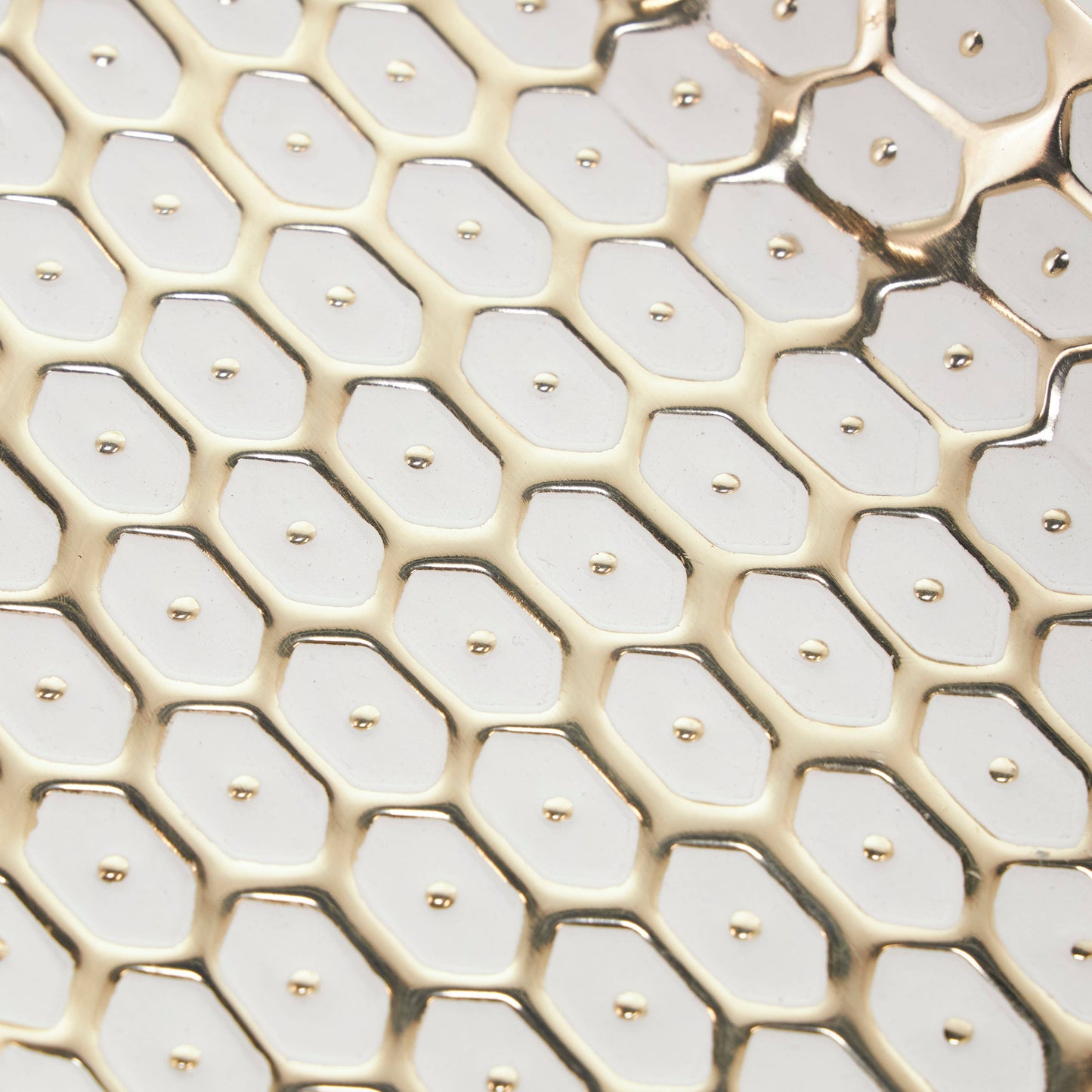 Large Gold and White Metal Tray