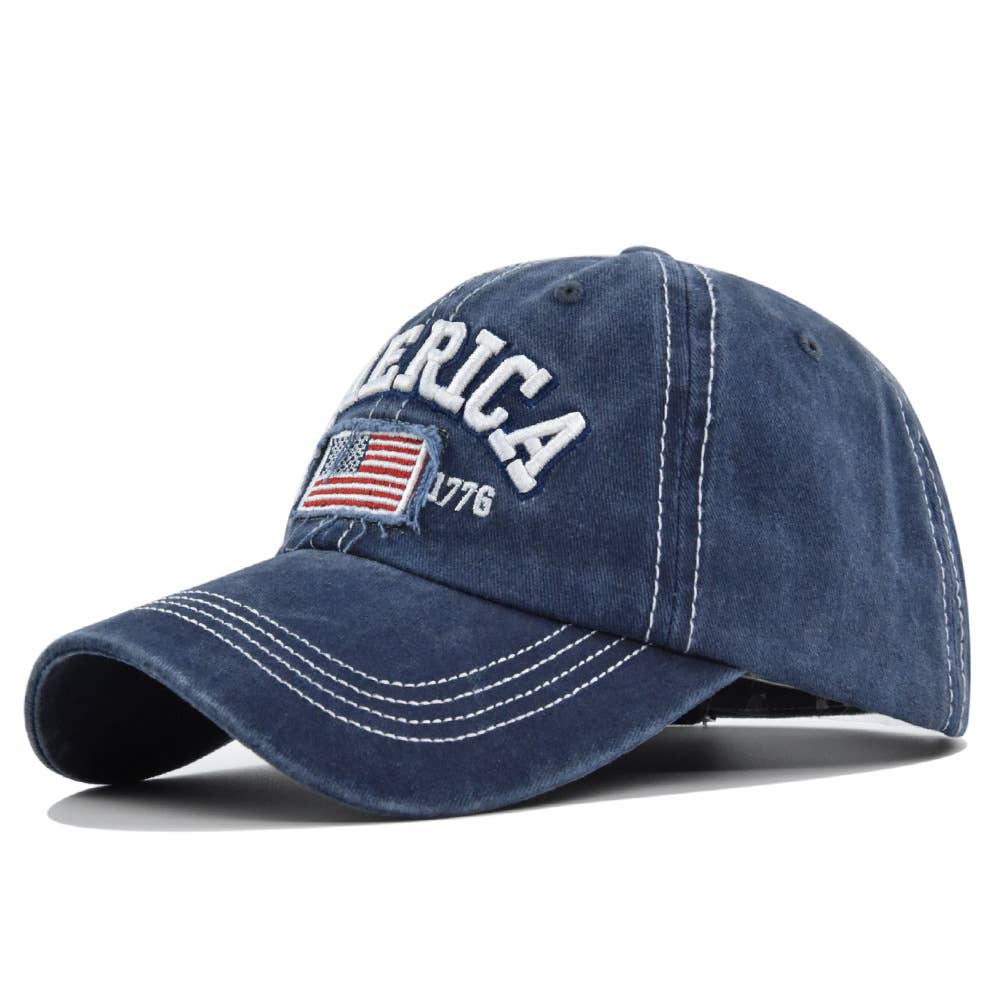 Fourth of July hat American flag embroidery baseball cap