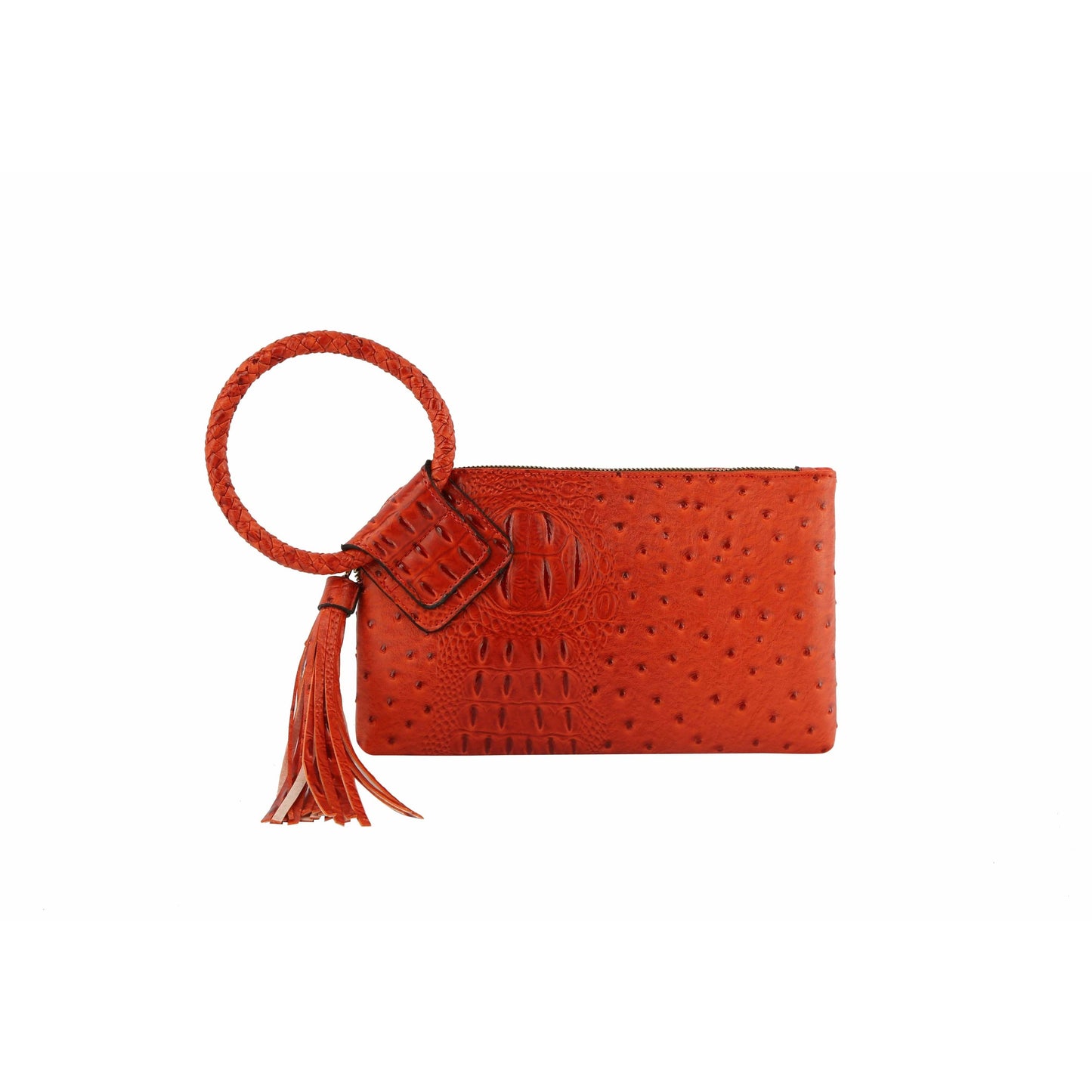 HF  Tassel Accented Embossed Wristlet Clutch  JYV-0374