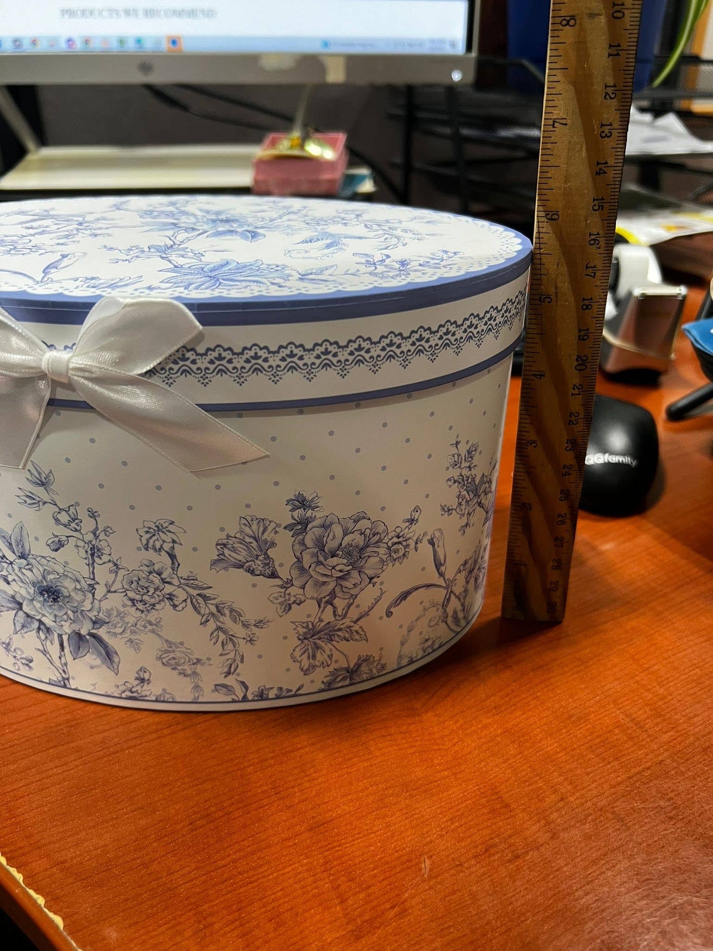 Vintage Blue Flowers Bone China Teapot in Gift Box