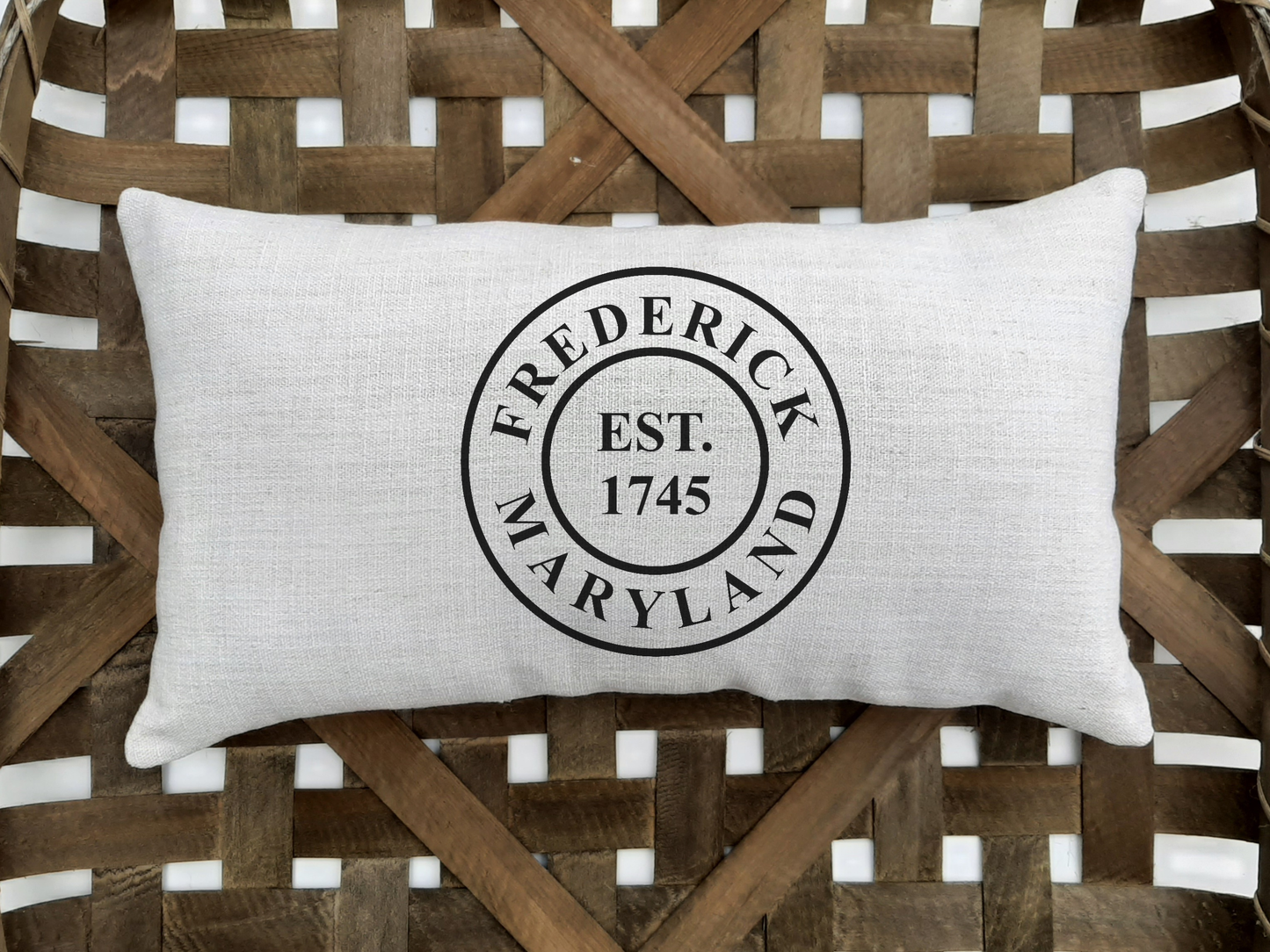 Postmark Style Town and State Pillow with Established Date
