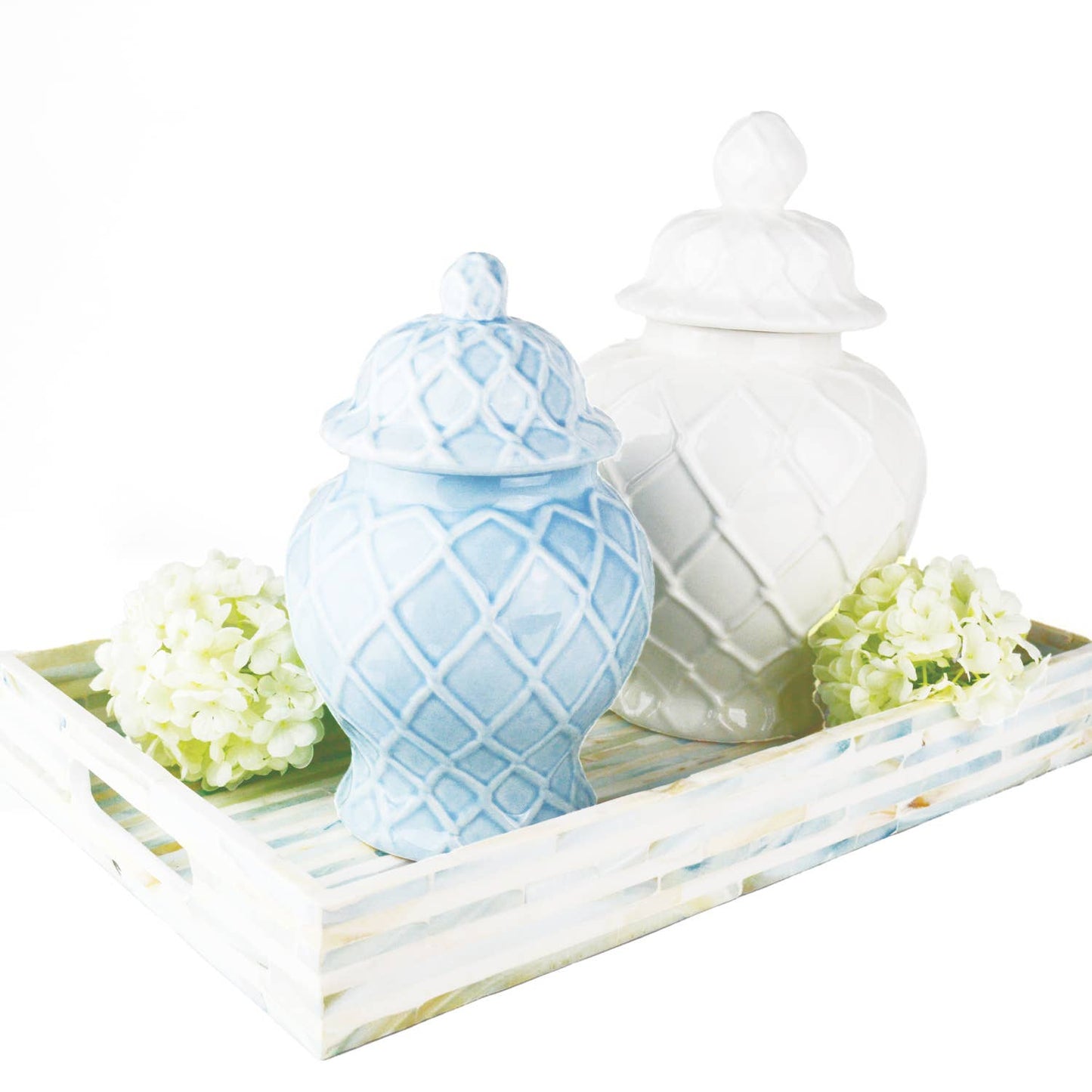 Blue Striped Mother of Pearl Tray