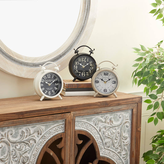 Vintage White Metal Clock