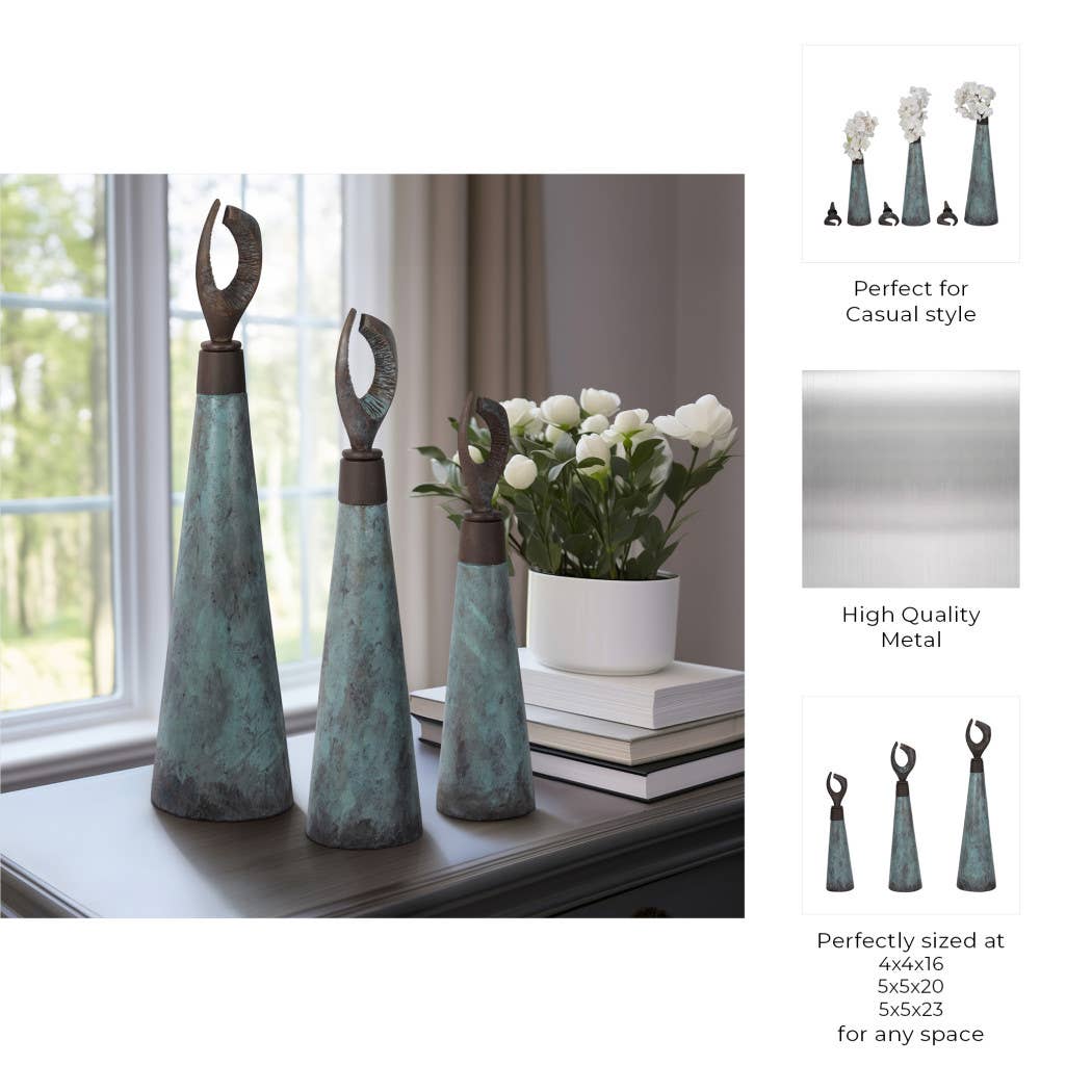 Set of 3 Sculptures , 16/20/23 in.