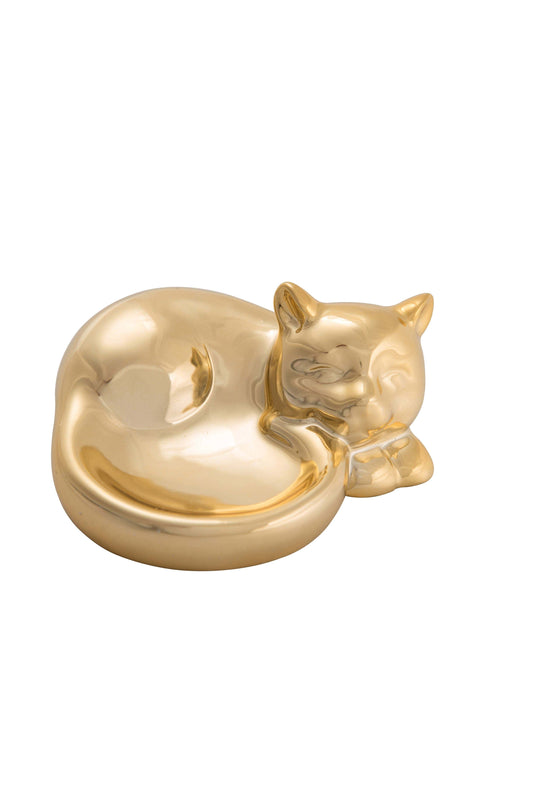 SALE Gold Trinket Tray, Cat