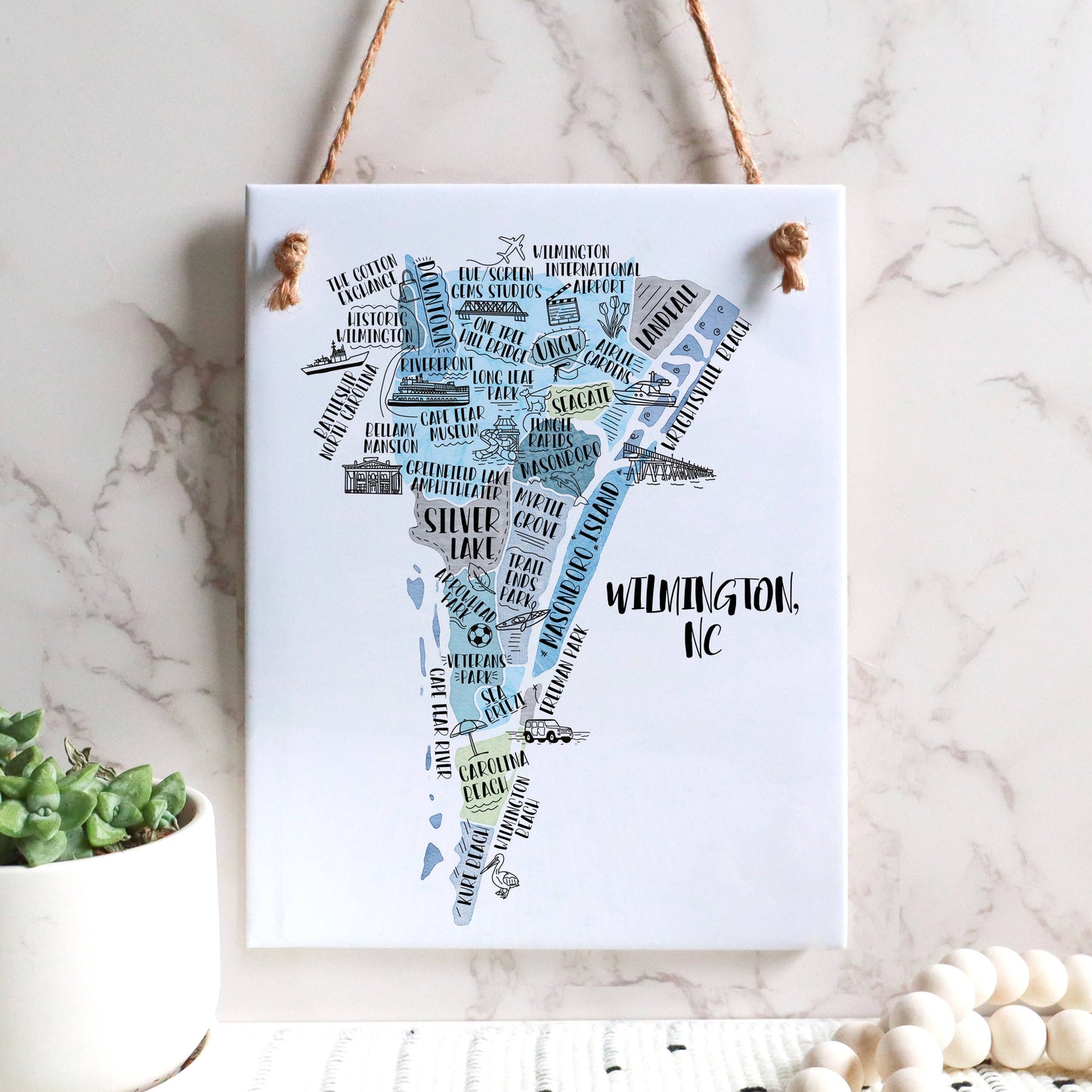 Hand Drawn Map Tile Sign -