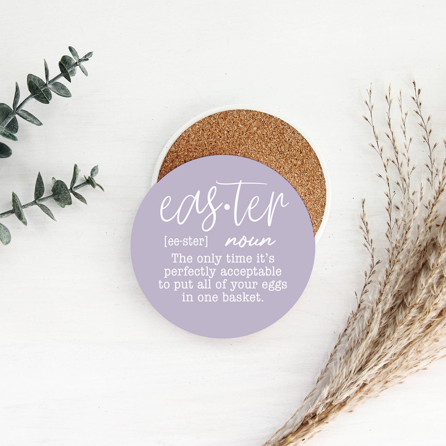 Easter Tabletop Decorations, Spring Coaster Gift Set Ceramic