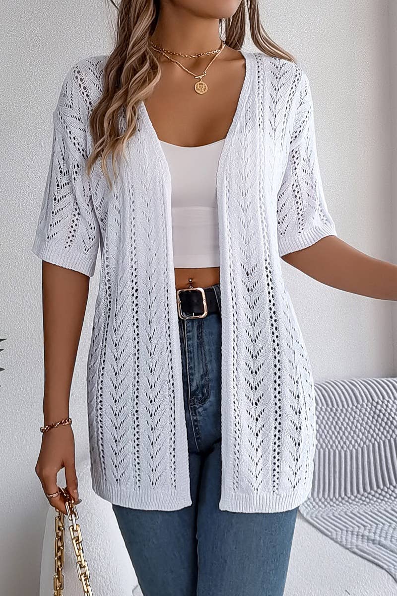 HOLLOW-KNIT SUNSCREEN SHIRT