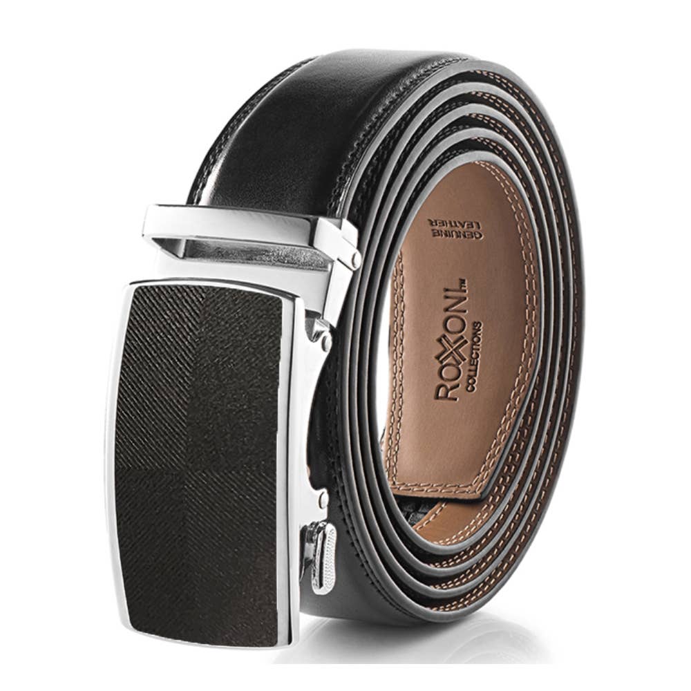 Men’s Genuine Leather Ratchet Belt with Automatic Buckle