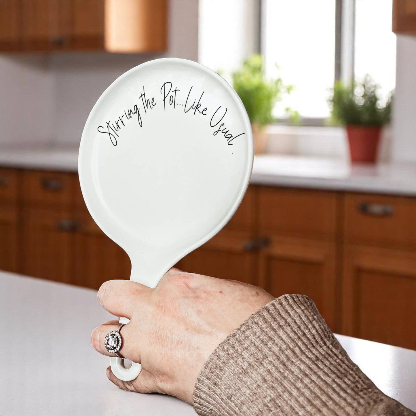 Spoon Rest Ceramic Funny, Modern Kitchen Foodie Decor & Gift