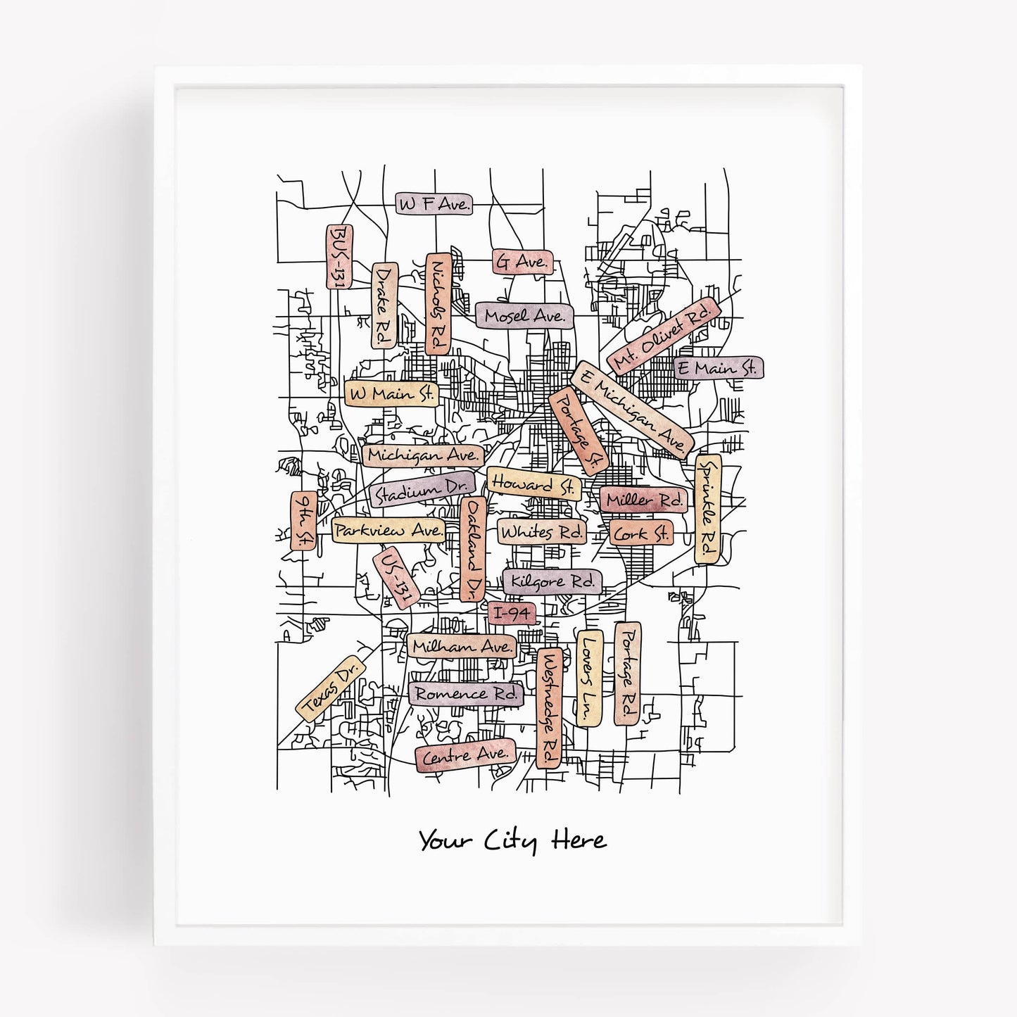 Street Map Print -
