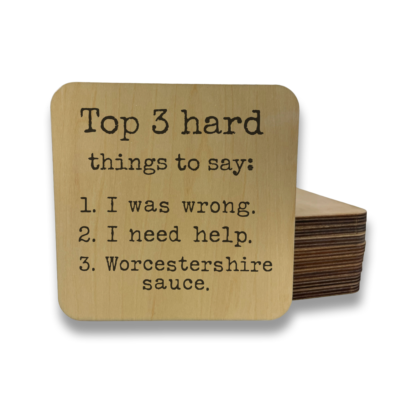 TOP 3 HARD THINGS TO SAY Magnet/Drink Coaster