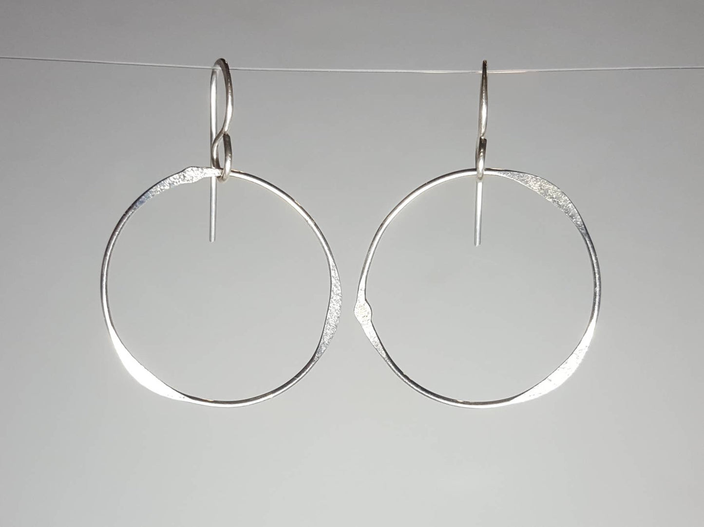 Sterling Silver Earrings Large Circle