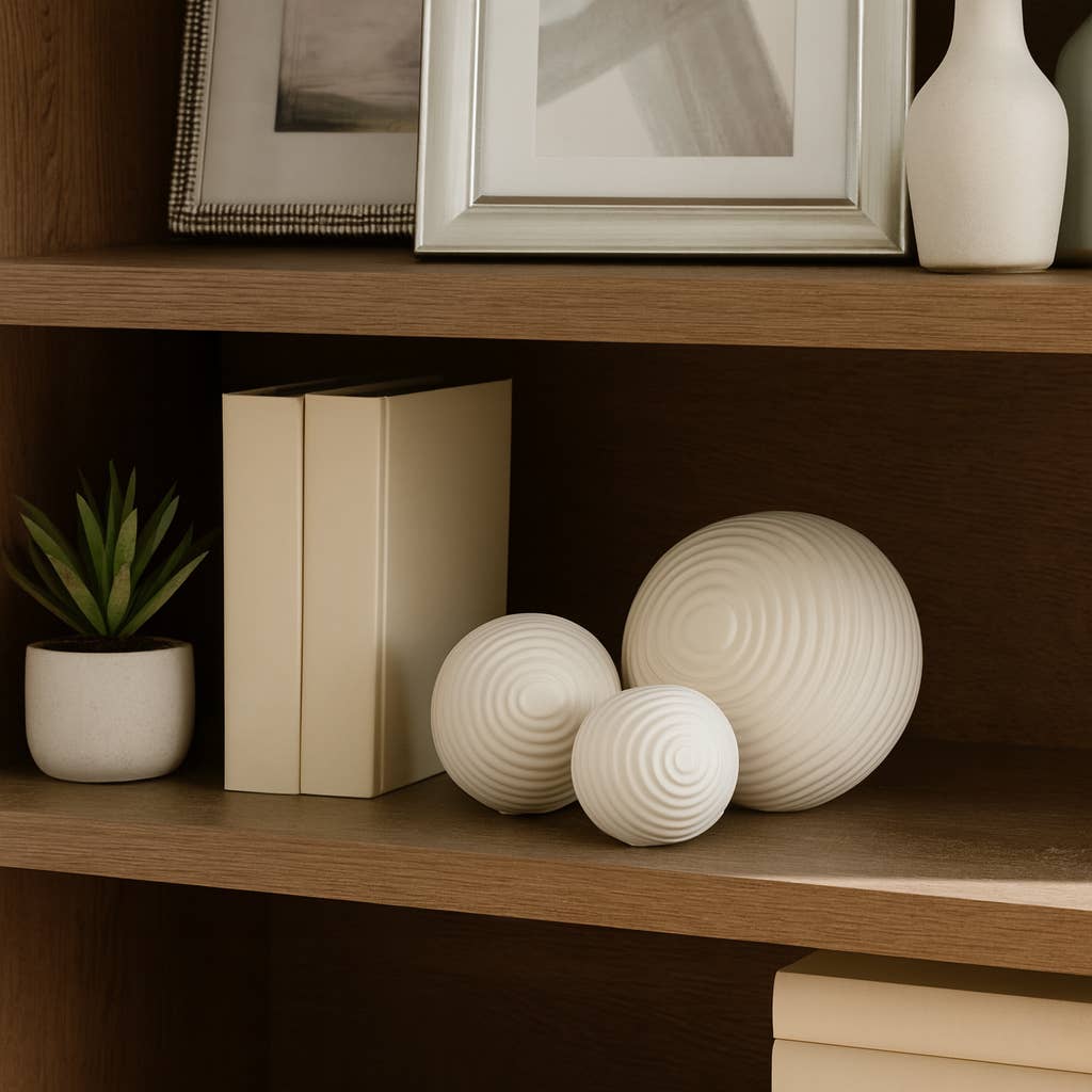 White Ceramic Round Ribbed, 4/5/6 in.