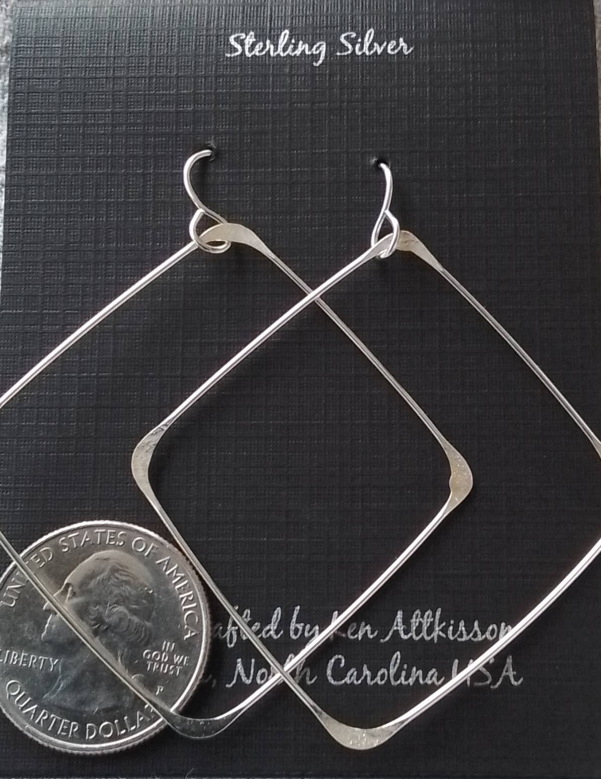Sterling Silver Earrings Giant Squares