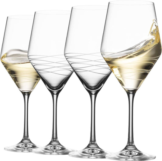 Chic Long Stem Crystal Wine Glasses