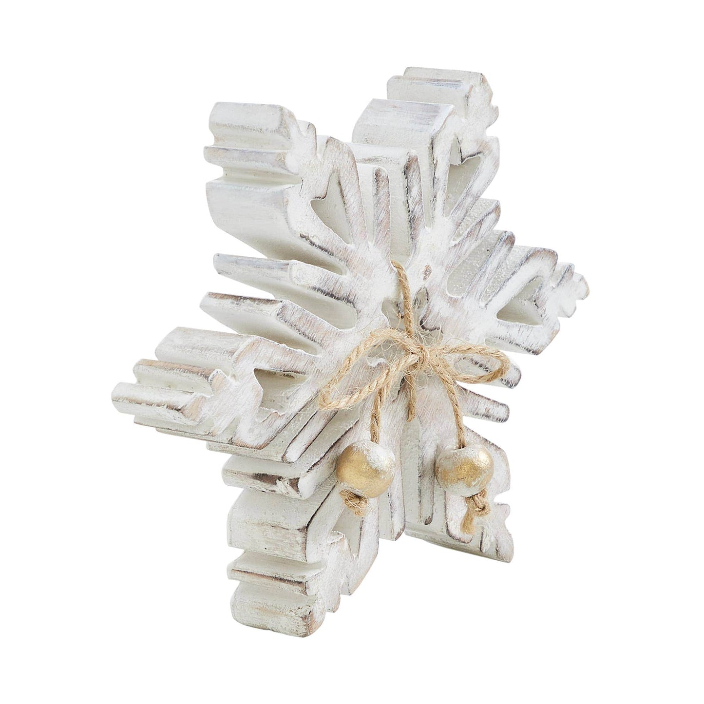 White Wood Snowflake 7.75x7.75x1
