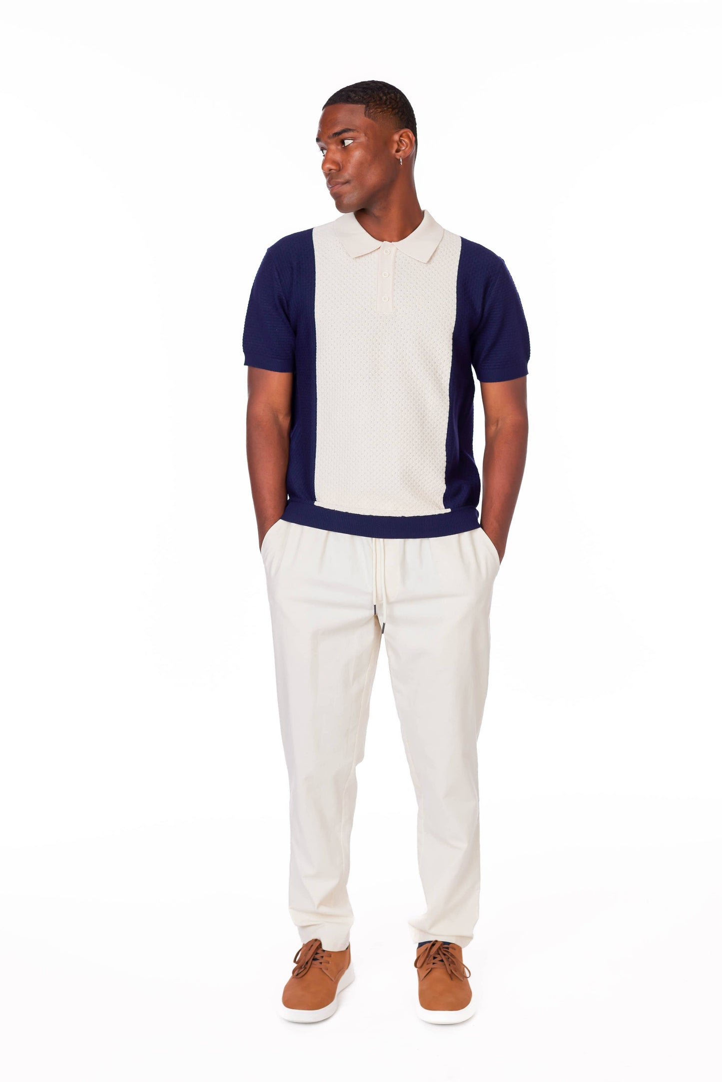 Men's Textured Polo Shirt