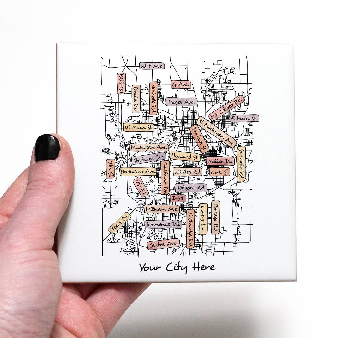 Street Names Map Coasters -