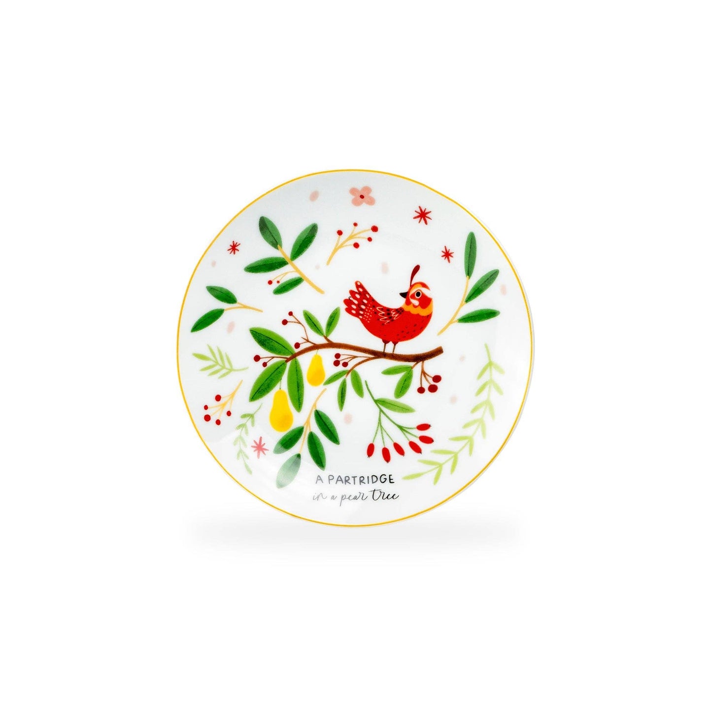 12 Days of Christmas Fine Porcelain Appetizer Plate Set - Gift Box Version