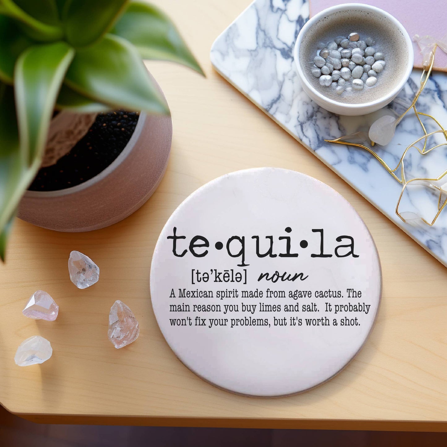 Mom Life Ceramic Drink Coaster | Funny Barware Gift Parents