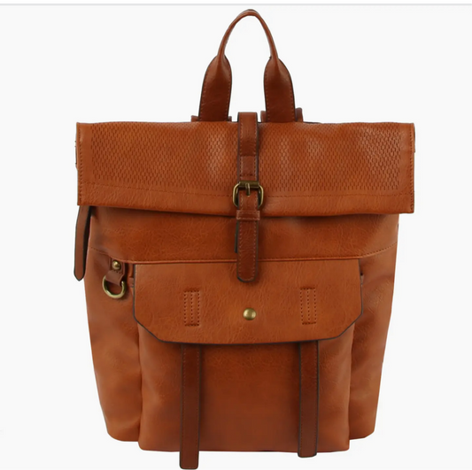 Backpack Purse Cognac