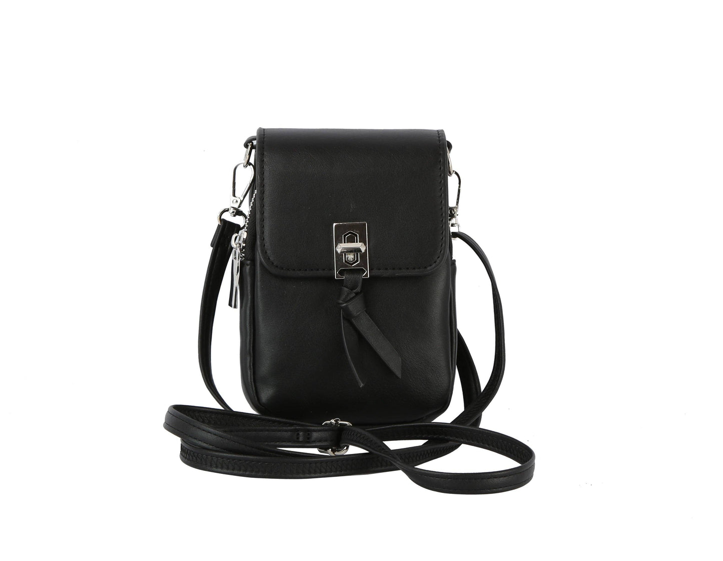 Metal closure phone crossbody