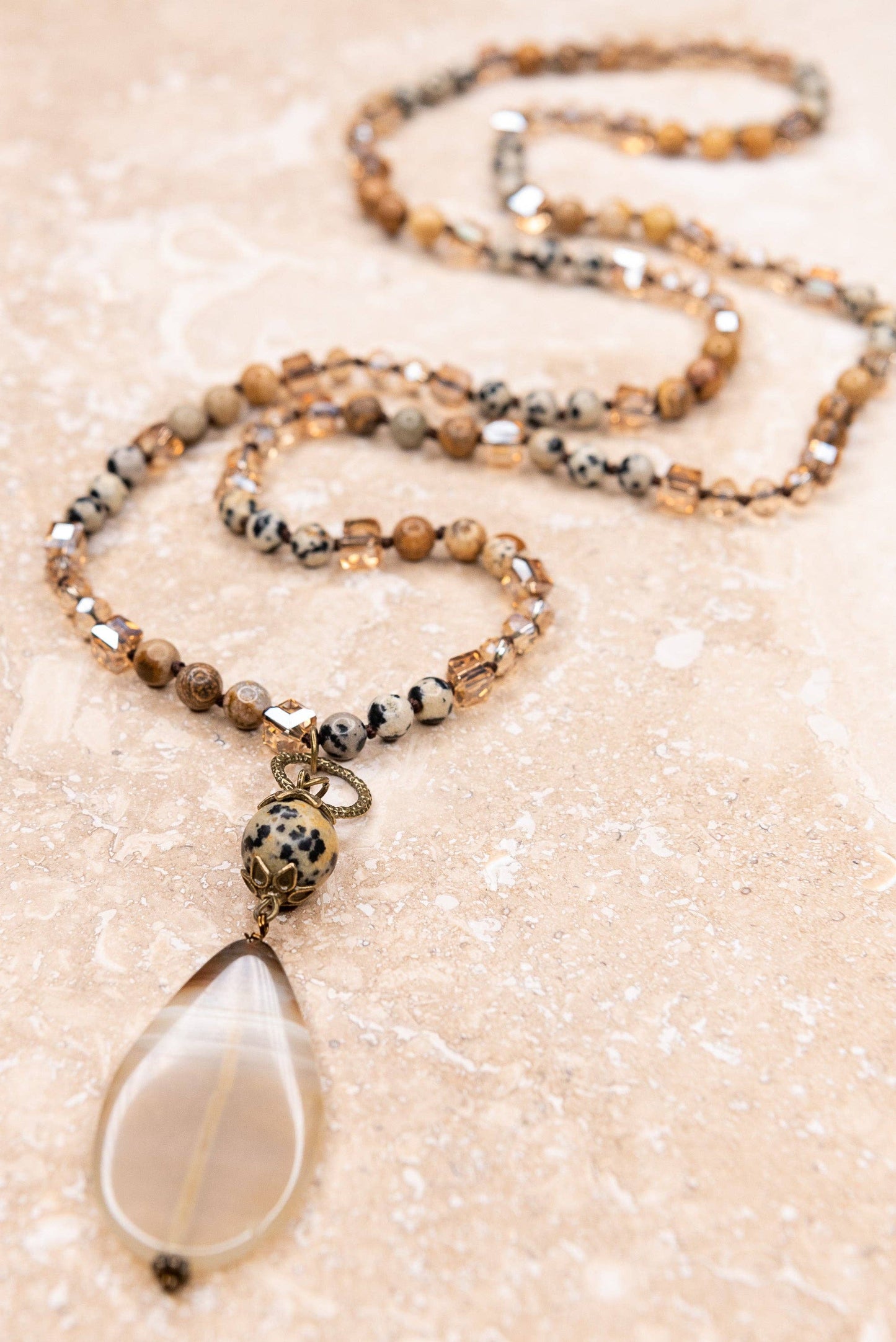 Debbie Necklace in Brown/Dalmation