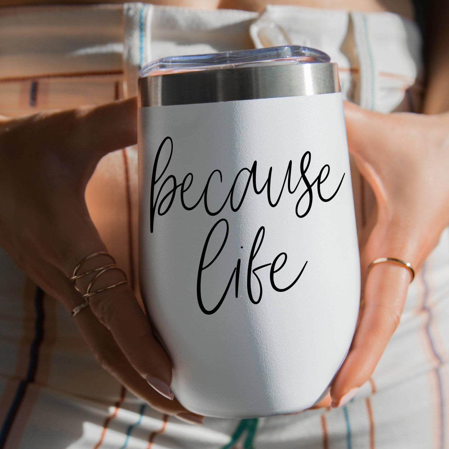Wine Tumbler With Lid, 17oz Insulated Stainless Steel Cups