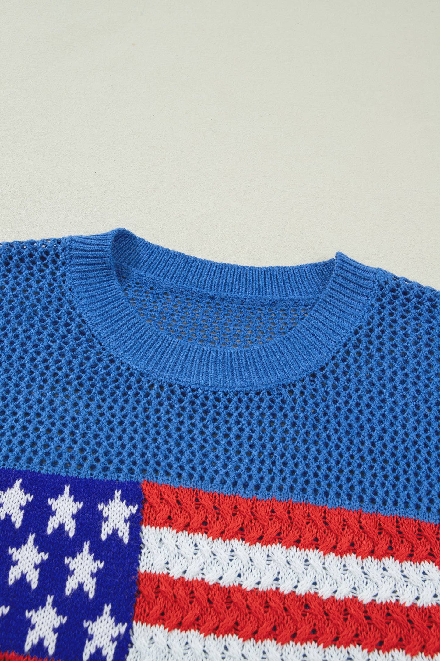Spring Flag Graphic Short Sleeve Sweater Top (S-XL)