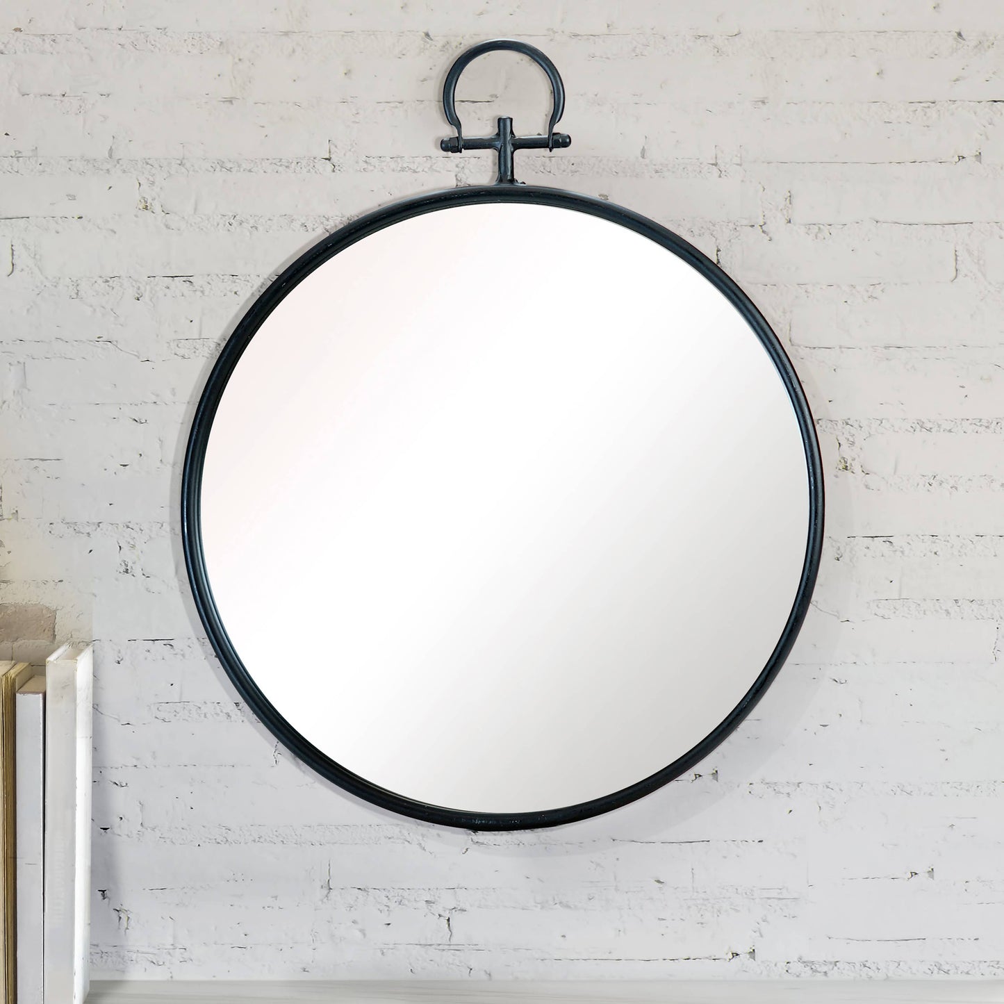 Black Framed Mirror Round VIP 18.5”