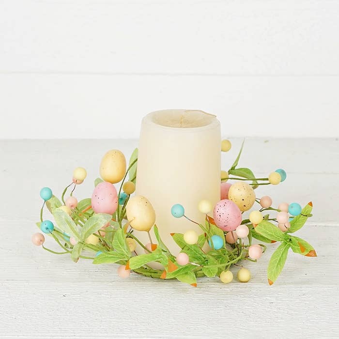 Ring-Mix Pastel Eggs with Willow Leaves-