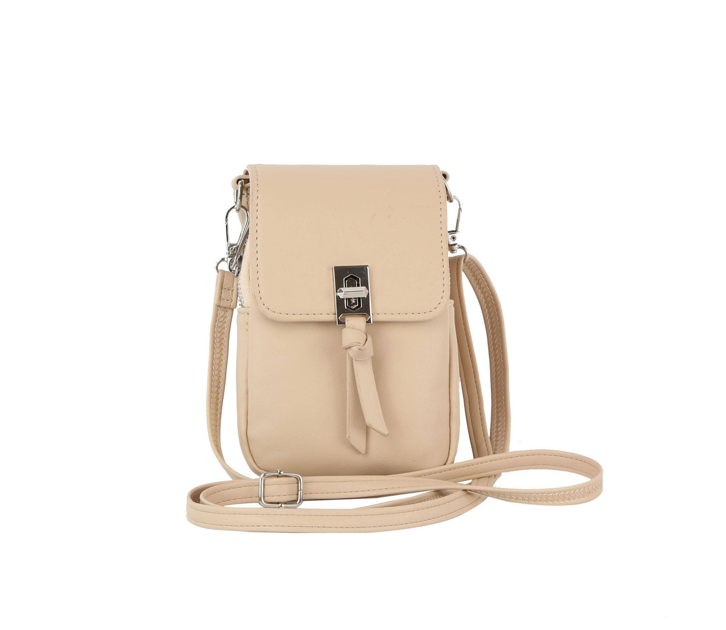 Metal closure phone crossbody