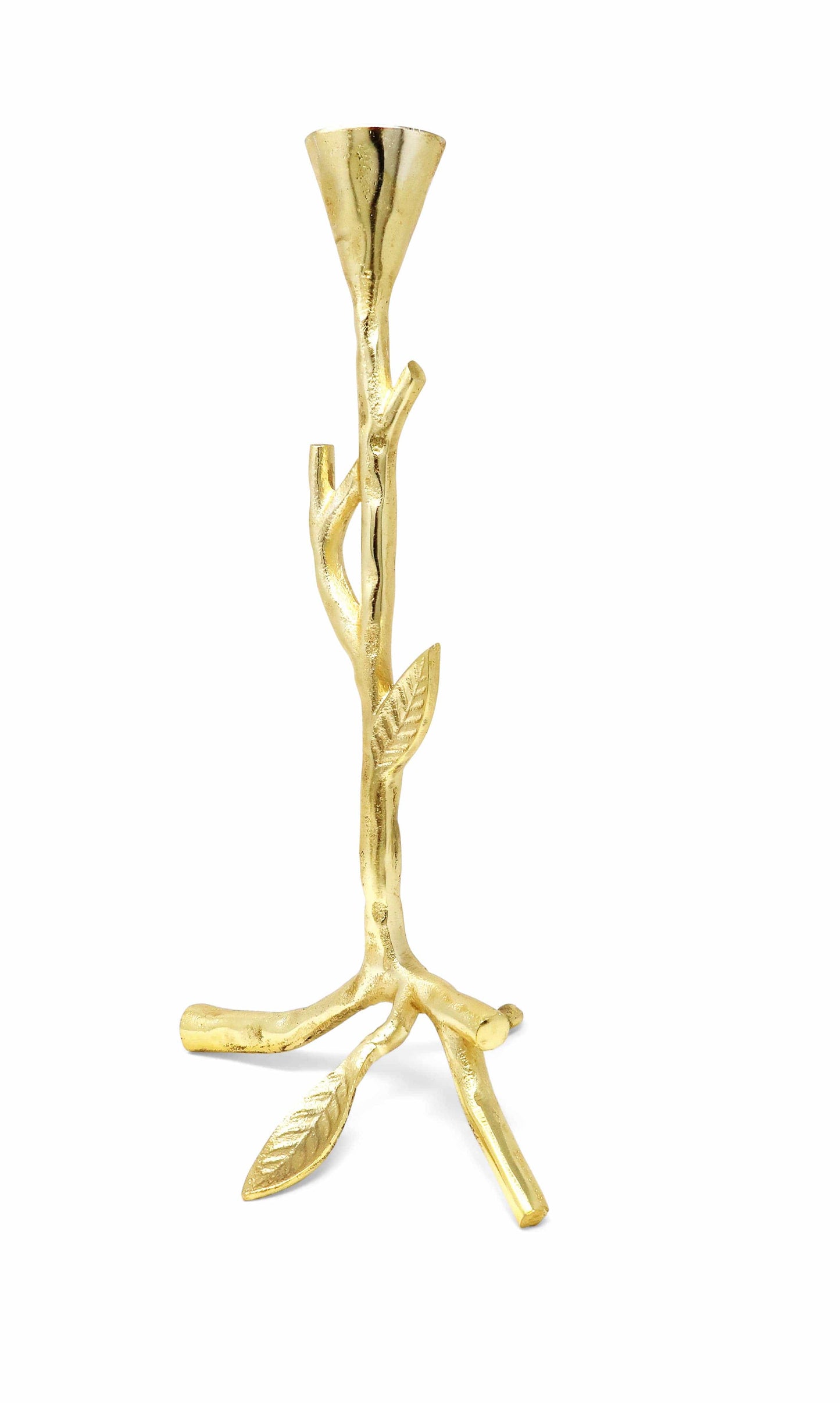 Gold Taper Candle Holders with Branch Design