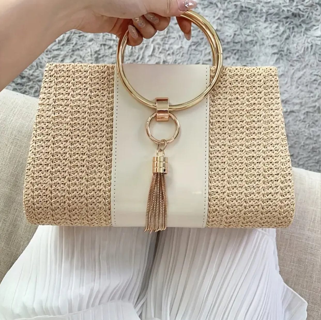 Woven Straw Purse