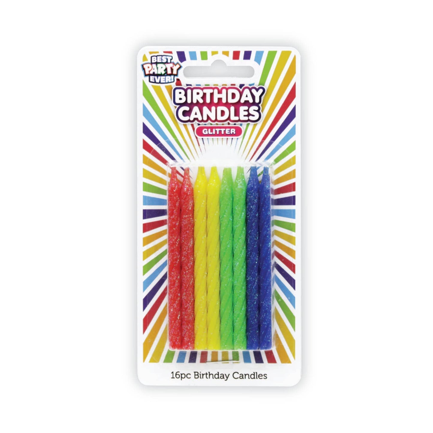 Primary Colors Glitter Birthday Candles