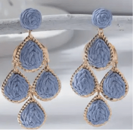 Raffia Blue Earrings