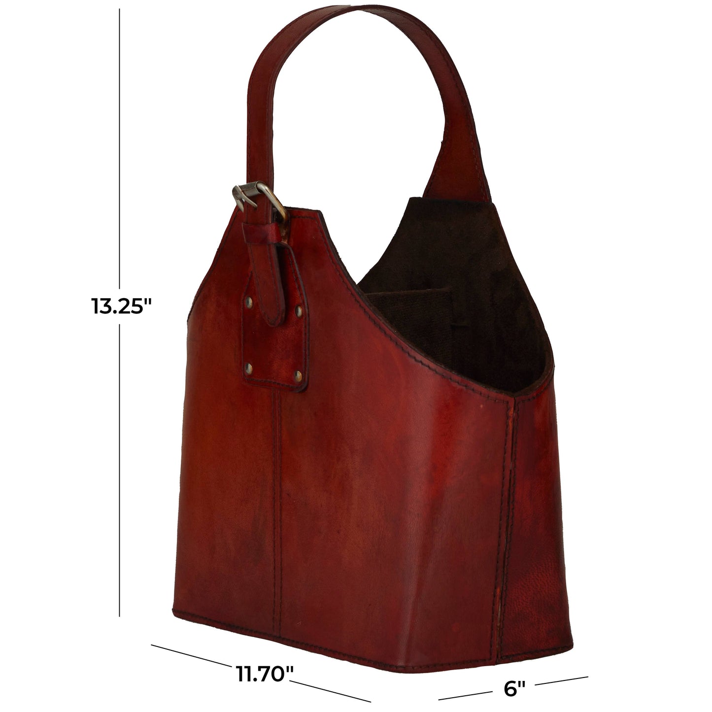 Modern Red Leather Wine Holder