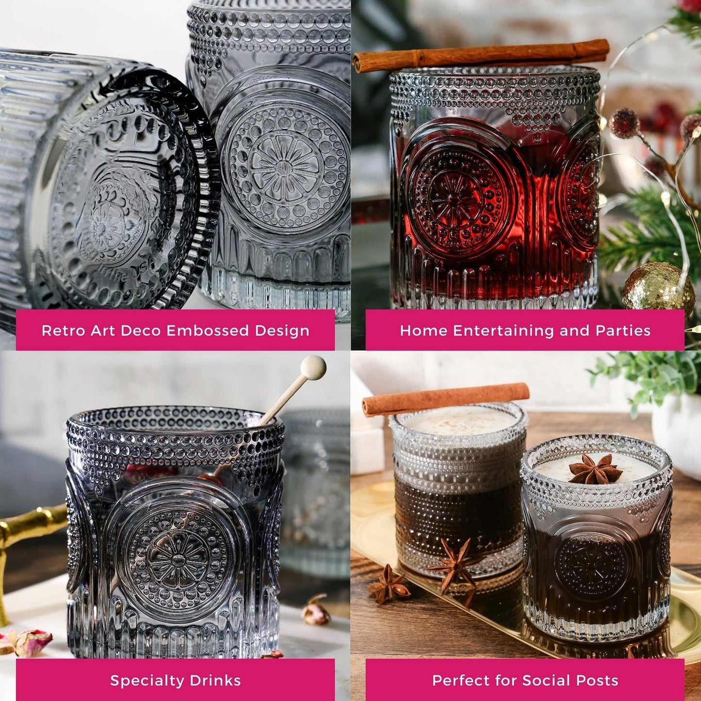 10 oz. Retro Arch Drinking Glasses