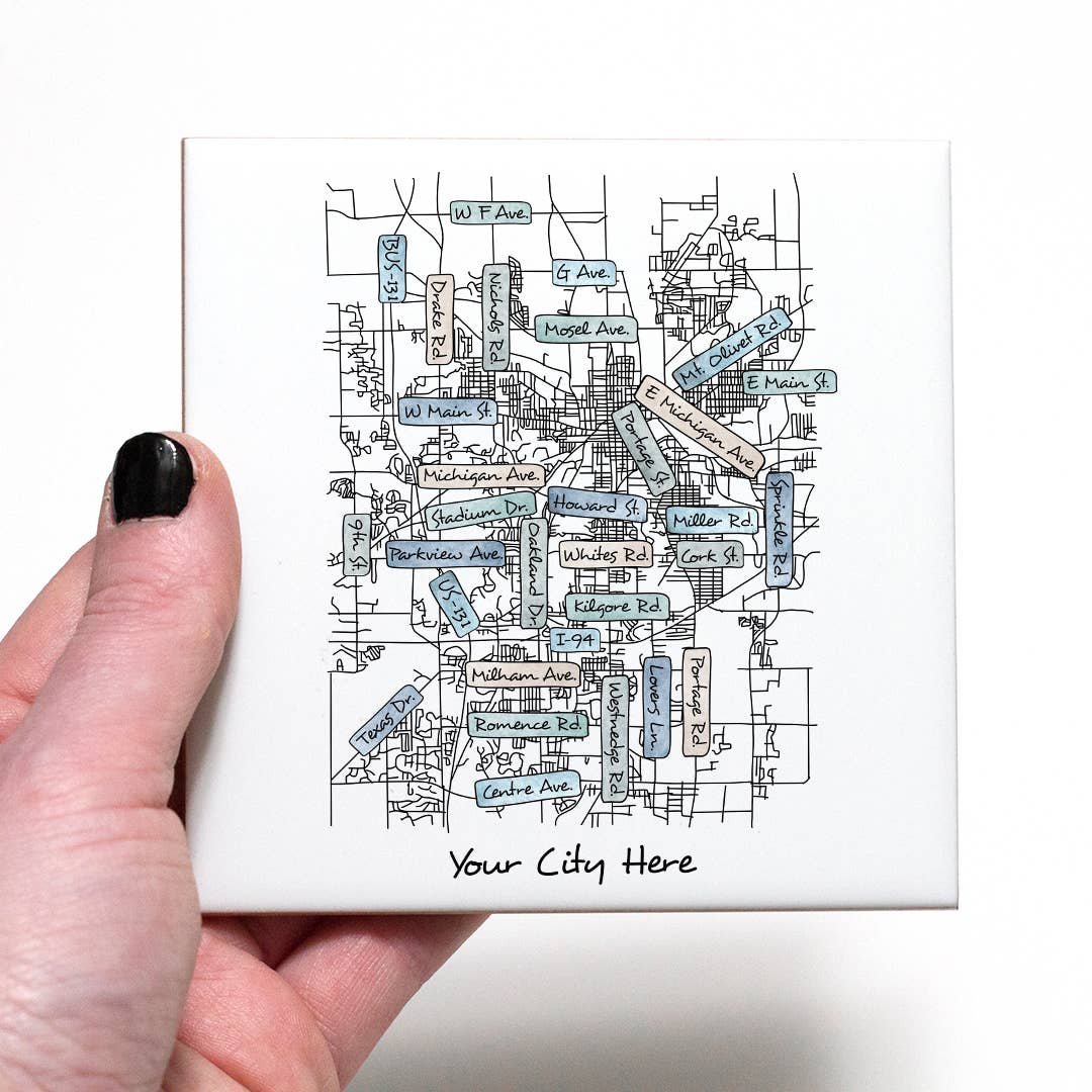Street Names Map Coasters -