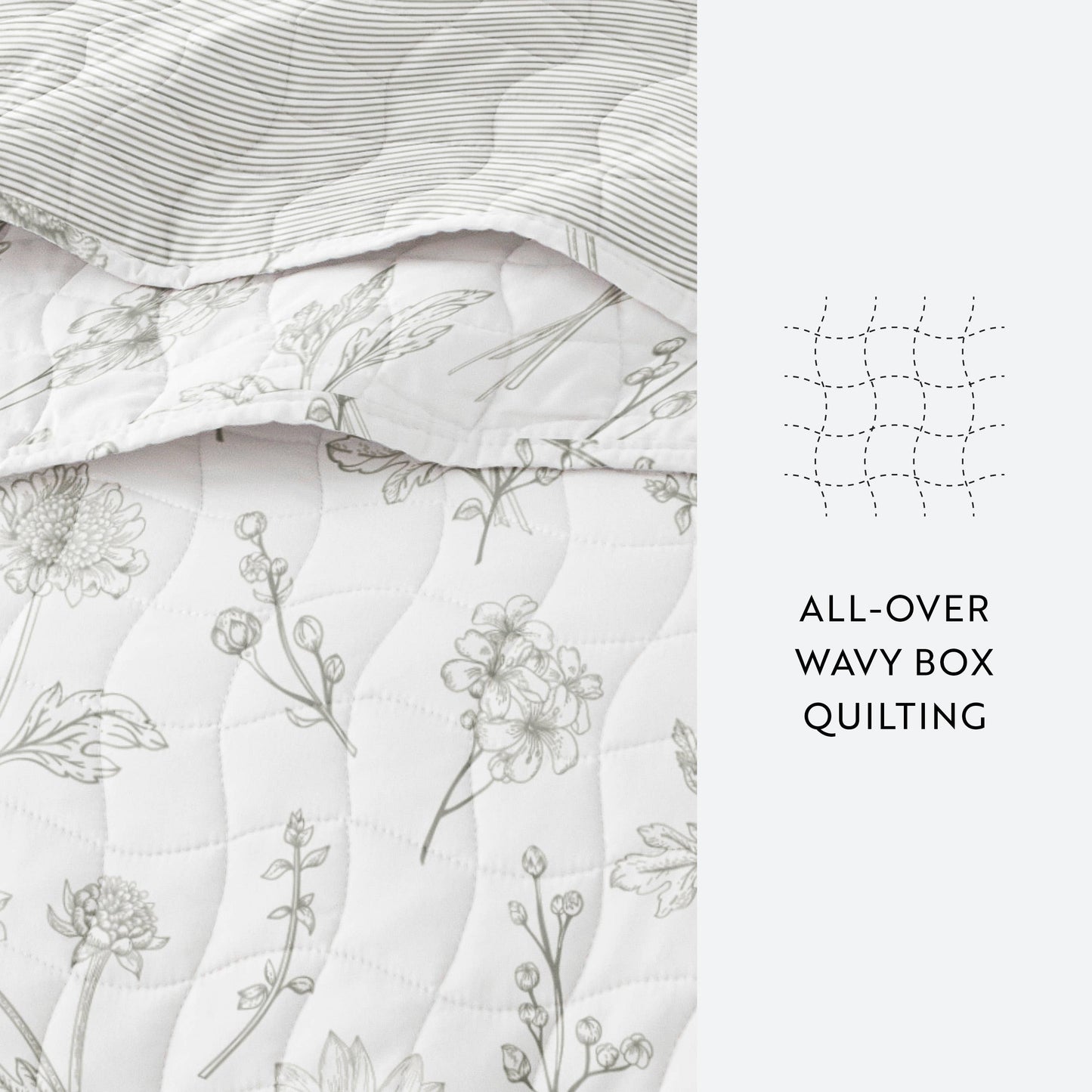 Blooming Daisy All Season Patterned Reversible Quilt Set