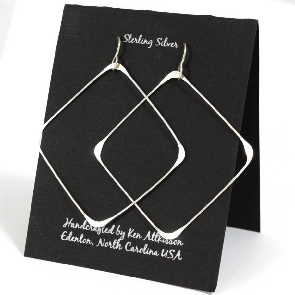 Sterling Silver Earrings Giant Squares