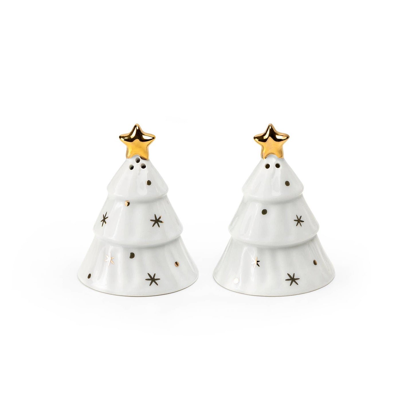 Holiday Gold Pine Salt and Pepper Shaker Set