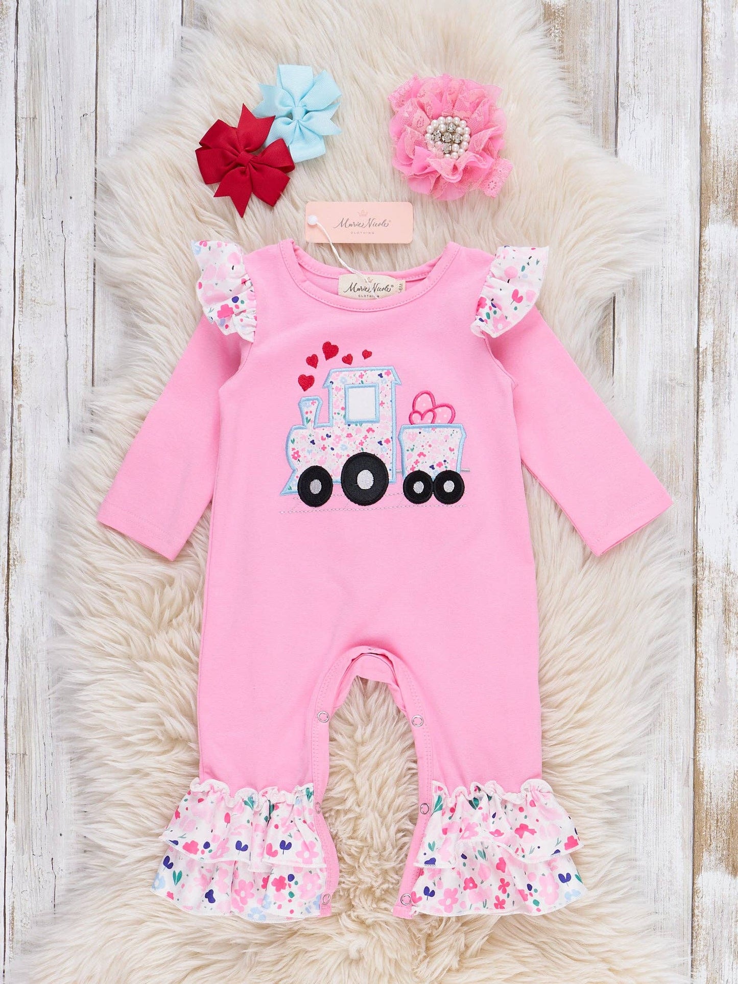 Love Delivery Floral Embroidered Ruffle Romper