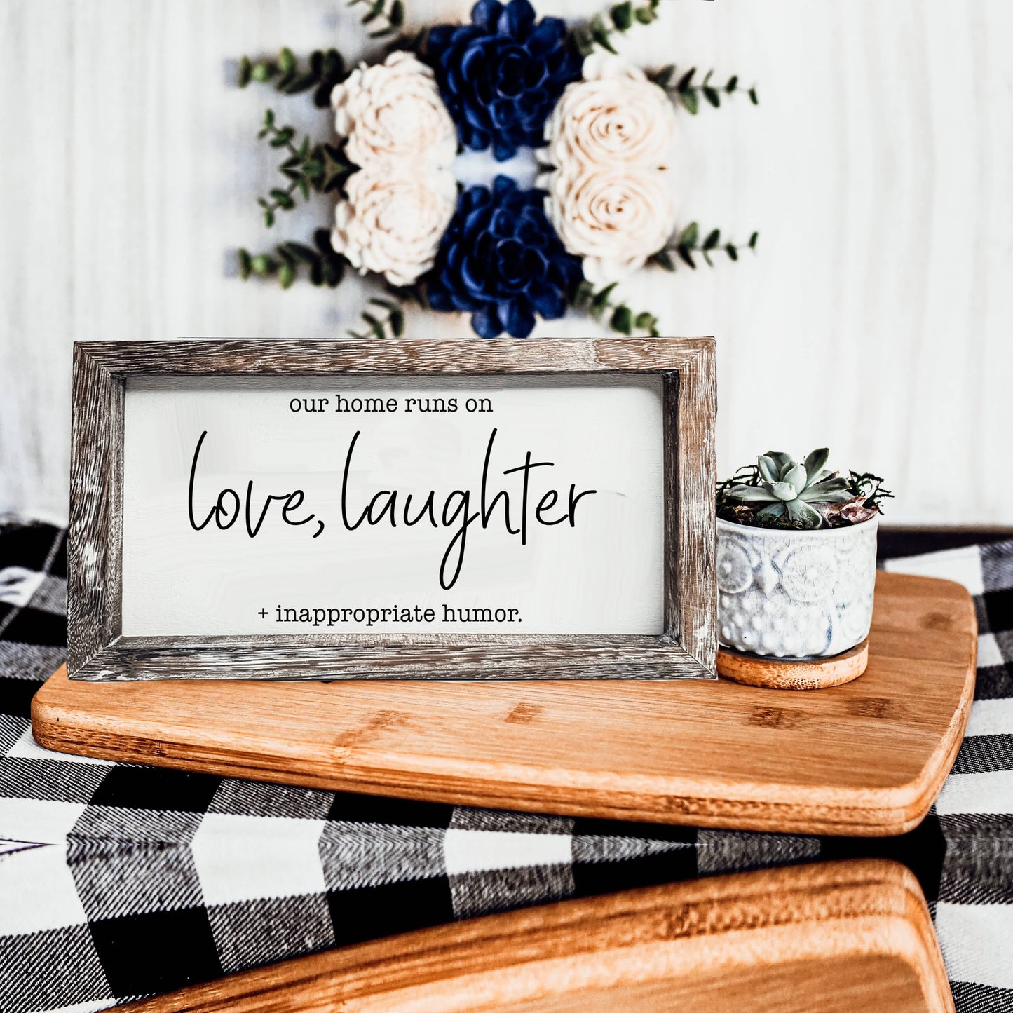 Wooden Sign For Home, Funny Home Decoration Wall + Shelf Art