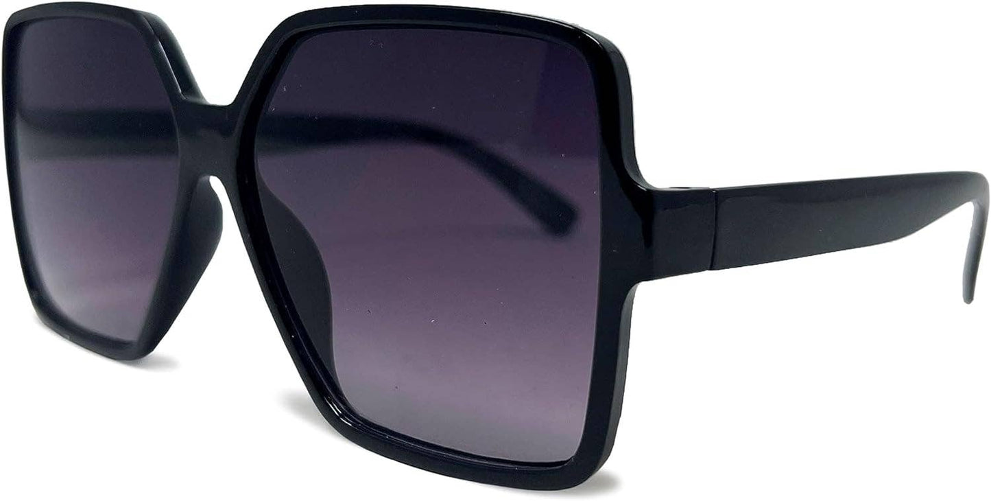 Oversized Square Sunglasses - Black/Ombre Smoke
